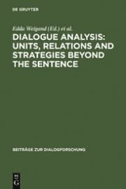Cover von Dialogue Analysis: Units, relations and strategies beyond the sentence