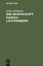 Cover von Die Grafschaft Hanau-Lichtenberg