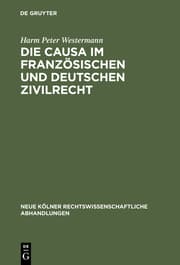 Cover von Die causa im französischen und deutschen Zivilrecht