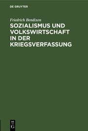 Cover von Sozialismus und Volkswirtschaft in der Kriegsverfassung