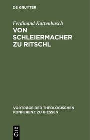 Cover von Von Schleiermacher zu Ritschl