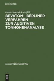 Cover von BEVATON - Berliner Verfahren zur auditiven Tonhöhenanalyse