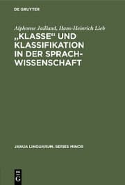 Cover von 'Klasse¿ und Klassifikation in der Sprachwissenschaft