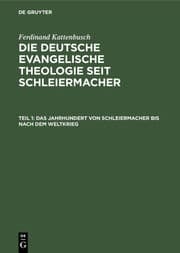 Cover von Das Jahrhundert von Schleiermacher bis nach dem Weltkrieg