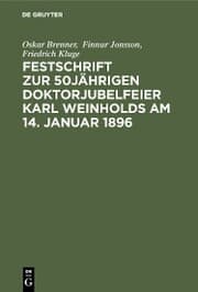 Cover von Festschrift zur 50jährigen Doktorjubelfeier Karl Weinholds am 14. Januar 1896