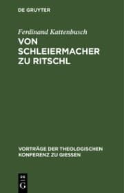 Cover von Von Schleiermacher zu Ritschl