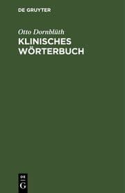 Cover von Klinisches Wörterbuch