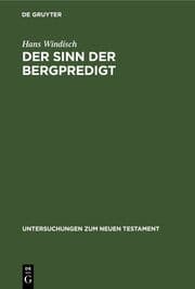 Cover von Der Sinn der Bergpredigt