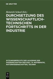 Cover von Durchsetzung des wissenschaftlich-technischen Fortschritts in der Industrie