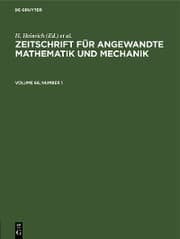 Cover von Zeitschrift für Angewandte Mathematik und Mechanik. Volume 66, Number 1