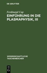 Cover von Einführung in die Plasmaphysik, III