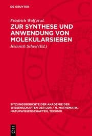 Cover von Zur Synthese und Anwendung von Molekularsieben