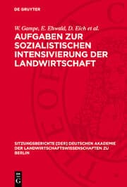 Cover von Aufgaben zur sozialistischen Intensivierung der Landwirtschaft