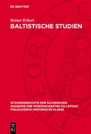 Cover von Baltistische Studien