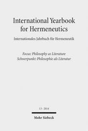 Cover von International Yearbook for Hermeneutics / Internationales Jahrbuch für Hermeneutik