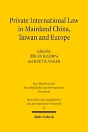 Cover von Private International Law in Mainland China, Taiwan and Europe