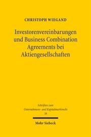 Cover von Investorenvereinbarungen und Business Combination Agreements bei Aktiengesellschaften