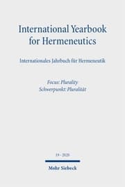 Cover von International Yearbook for Hermeneutics/Internationales Jahrbuch für Hermeneutik