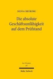 Cover von Die absolute Geschäftsunfähigkeit auf dem Prüfstand