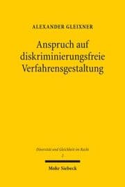 Cover von Anspruch auf diskriminierungsfreie Verfahrensgestaltung