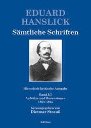 Cover von Eduard Hanslick. Sämtliche Schriften. Historisch-kritische Ausgabe