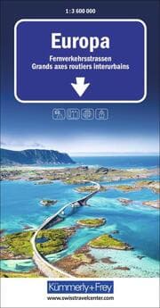 Cover von Kümmerly+Frey Strassenkarte Europa Fernverkehrsstrassen 1:3,6 Mio.