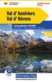 Cover von Kümmerly+Frey Wanderkarte 23 Val d'Anniviers, Val d'Hérens 1:60.000