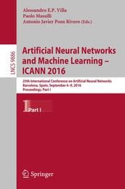 Cover von Artificial Neural Networks and Machine Learning - ICANN 2016