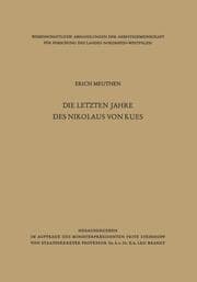 Cover von Die letzten Jahre des Nikolaus von Kues