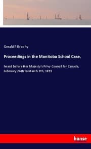 Cover von Proceedings in the Manitoba School Case,