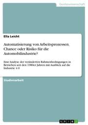 Cover von Automatisierung von Arbeitsprozessen. Chance oder Risiko für die Automobilindustrie?