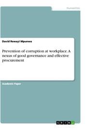 Cover von Prevention of corruption at workplace. A nexus of good governance and effective procurement