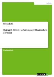 Cover von Heinrich Hertz. Herleitung der Hertzschen Formeln