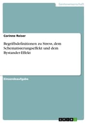 Cover von Begriffsdefinitionen zu Stress, dem Schematisierungseffekt und dem Bystander-Effekt