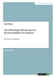 Cover von Die frühzeitige Erkennung von Hochsensibilität bei Kindern