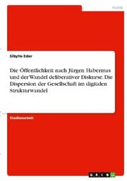 Cover von Die Öffentlichkeit nach Jürgen Habermas und der Wandel deliberativer Diskurse. Die Dispersion der Gesellschaft im digitalen Strukturwandel