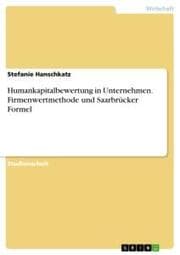 Cover von Humankapitalbewertung in Unternehmen. Firmenwertmethode und Saarbrücker Formel