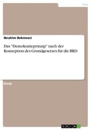 Cover von Das 'Demokratieprinzip' nach der Konzeption des Grundgesetzes für die BRD