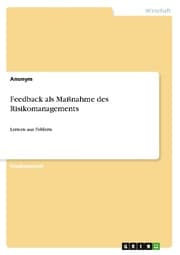 Cover von Feedback als Maßnahme des Risikomanagements