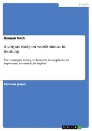 Cover von A corpus study on words similar in meaning