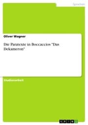 Cover von Die Paratexte in Boccaccios 'Das Dekameron'