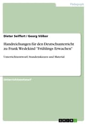 Cover von Handreichungen für den Deutschunterricht zu Frank Wedekind 'Frühlings Erwachen'