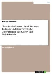 Cover von Share Deal oder Asset Deal? Vertrags-, haftungs- und steuerrechtliche Auswirkungen aus Käufer- und Verkäufersicht
