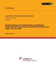 Cover von Zusammenhang von Rechtseinheit und politischer Einigung. Eine Analyse diverser Quellen im Zeitraum von 1500 v. Chr. bis 1949