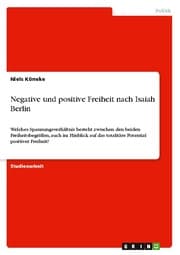 Cover von Negative und positive Freiheit nach Isaiah Berlin