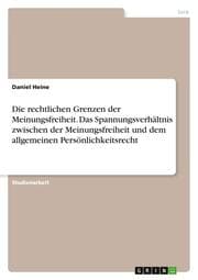 Cover von Die rechtlichen Grenzen der Meinungsfreiheit. Das Spannungsverhältnis zwischen der Meinungsfreiheit und dem allgemeinen Persönlichkeitsrecht