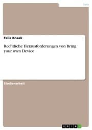 Cover von Rechtliche Herausforderungen von Bring your own Device