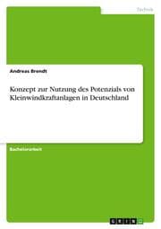 Cover von Konzept zur Nutzung des Potenzials von Kleinwindkraftanlagen in Deutschland