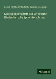 Cover von Korrespondenzblatt des Vereins für Niederdeutsche Sprachforschung