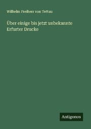 Cover von Über einige bis jetzt unbekannte Erfurter Drucke